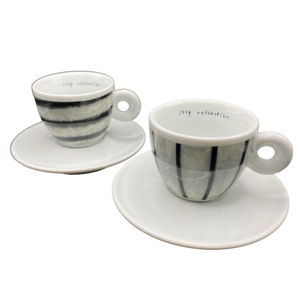 Illy Art Collection 1995 Caffe Roberta Piettobelli Expresso Set of 2 Mugs & Dish
